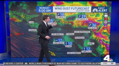 Strong winds to sweep through Southern California Monday