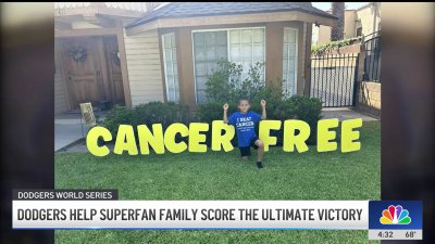 Young Dodger fan beats cancer by rooting for the team