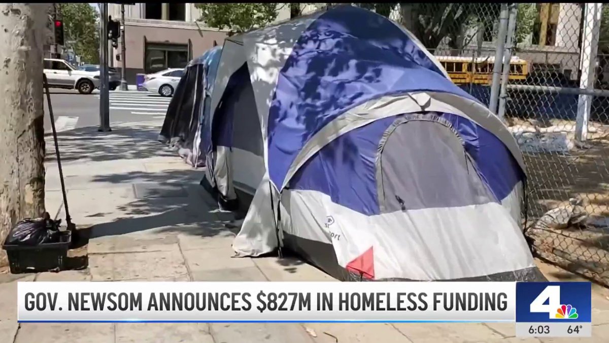 Newsom announces $827 million in homeless funding – NBC Los Angeles