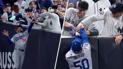 Yankees fans who ripped the ball out of Mookie Betts' glove banned from Game 5