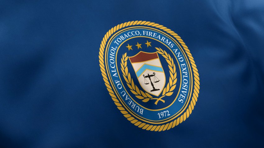 Bureau of Alcohol Tobacco Firearms and Explosives Flag, ATF Flag, 3D Render