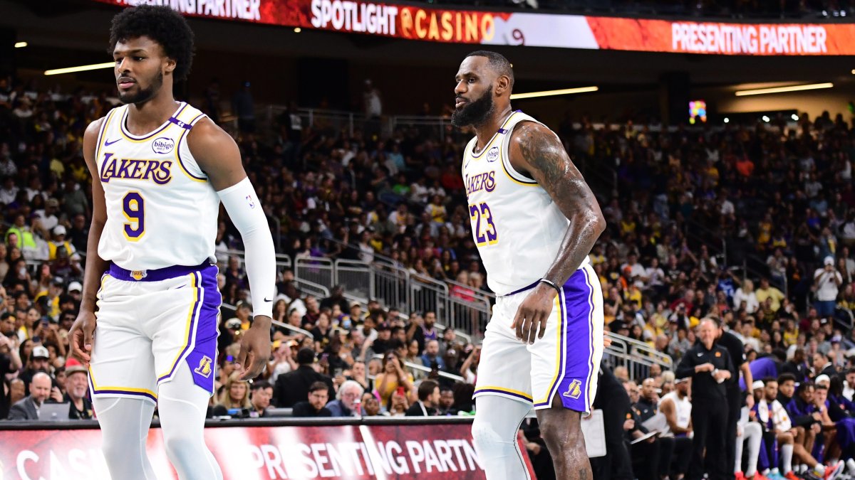 Lakers’ LeBron, son Bronny James play together for first time – NBC Los ...