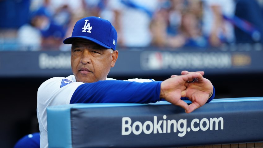 LOS ANGELES, CA – OCTOBER 06: Manager Dave Roberts #30 of the Los Angeles Dodgers looks on prior to Game 2 of the Division Series presented by Booking.com between the San Diego Padres and the Los Angeles Dodgers at Dodger Stadium on Sunday, October 6, 2024 in Los Angeles, California. (Photo by Daniel Shirey/MLB Photos via Getty Images)