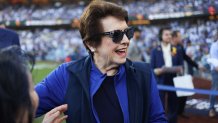 LOS ANGELES, CA – OCTOBER 25: Billie Jean King of the Los Angeles Dodgers is seen on the field before Game 1 of the 2024 World Series presented by Capital One between the New York Yankees and the Los Angeles Dodgers on Friday at Dodger Stadium. October 25, 2024 in Los Angeles, California. (Photo by Rob Tringali/MLB Photos via Getty Images)