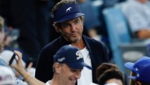 LOS ANGELES, CALIFORNIA – OCTOBER 25: Will Arnett watches during Game 1 of the 2024 World Series between the Los Angeles Dodgers and the New York Yankees at Dodger Stadium on October 25, 2024 in Los Angeles, California. (Photo by Kevork Djansezian/Getty Images)