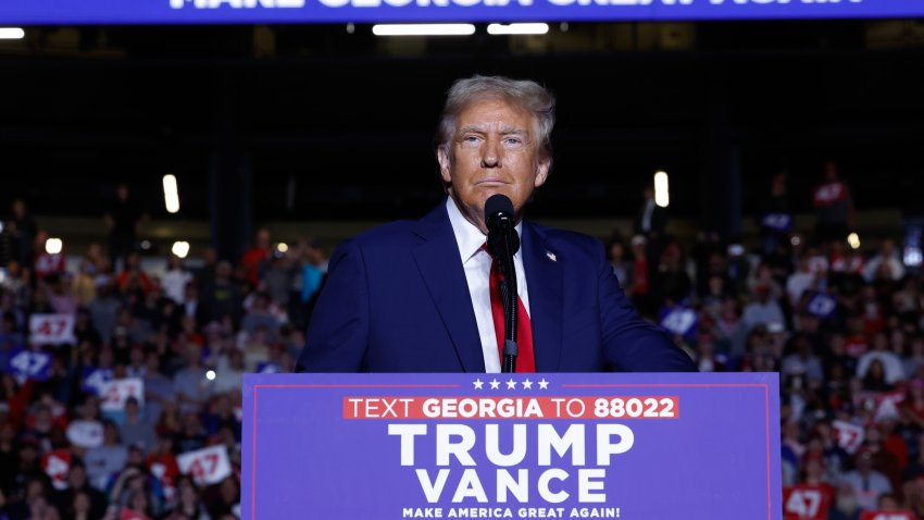 Republican presidential nominee, former U.S. President Donald Trump speaks at a campaign rally.