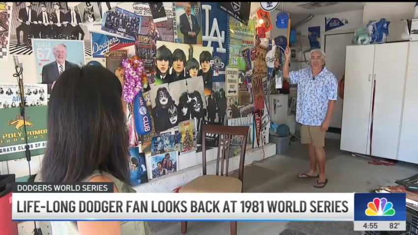 Nick Jara’s garage looks like a Dodger time capsule.