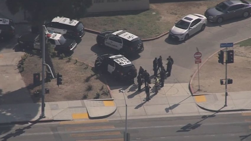 Police at Fairfax High School Friday Oct. 4, 2024.