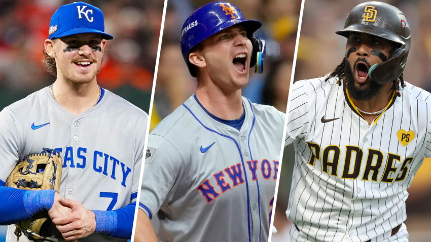 Bobby Witt Jr., Pete Alonso and Fernando Tatis Jr.