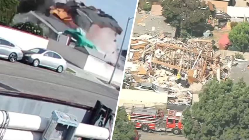 Video captured a Long Beach home explosion Monday Oct. 7, 2024.