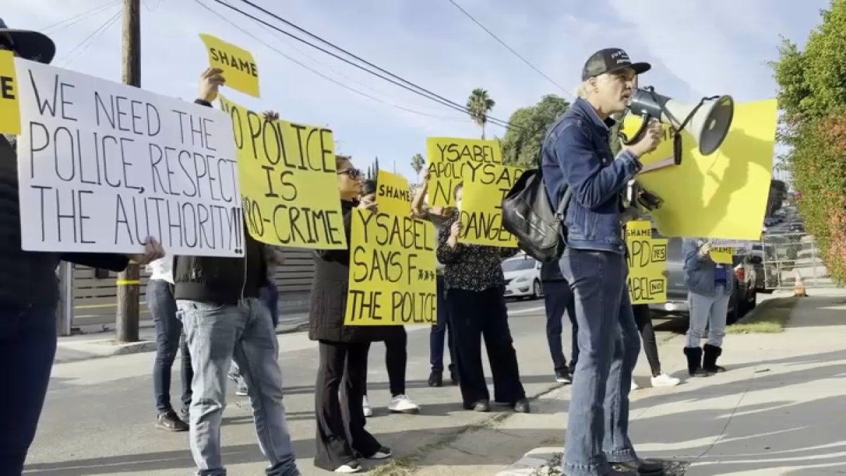 Protest held outside councilmember candidate’s home over comments about police – NBC Los Angeles