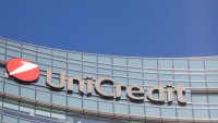 A logo on the UniCredit SpA headquarters in Milan, Italy, on Saturday Jan. 22, 2022.