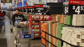 Shoppers at the Walmart Supercenter in Burbank during Walmart’s multi-week Annual Deals Shopping Event in Burbank Thursday, Nov. 21, 2024.