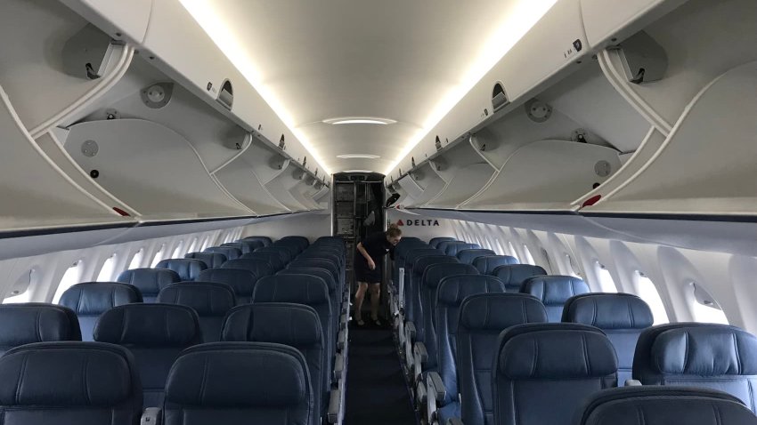 A Delta Air Lines cabin.