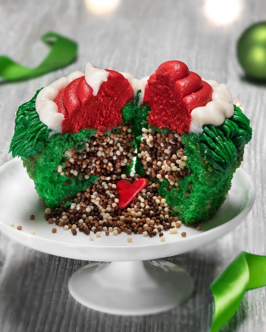 2 sizes too small grinch cupcake