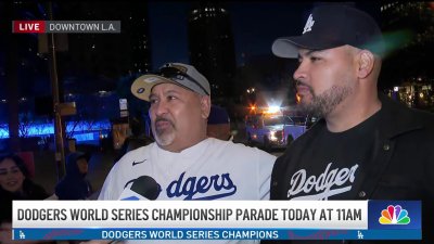 Dodgers fans start the party early along parade route