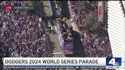 Dodgers championship parade: Part 2 — Fans cheer on their team in downtown LA