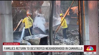 Families return to destroyed neighborhood in Camarillo