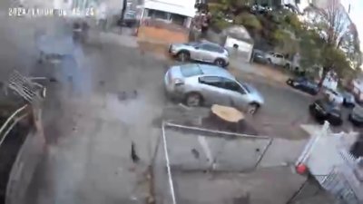 Dramatic video captures SUV explosion in Queens