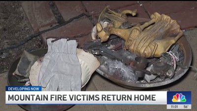 Mountain Fire victims return home to salvage items from the rubble