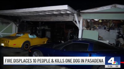 Fire displaces 10 people and kills dog in Pasadena