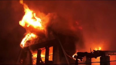 Firefighters injured battling massive Newark home inferno