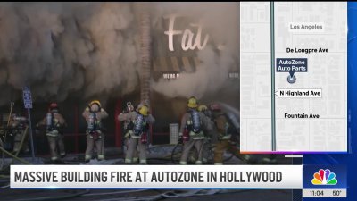 Fire in Hollywood engulfs strip mall businesses