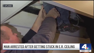 Man arrested after getting stuck in Upland emergency room ceiling