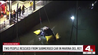 Two people rescued from submerged car in Marina del Rey