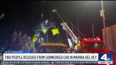 2 people rescued from submerged car in Marina del Rey