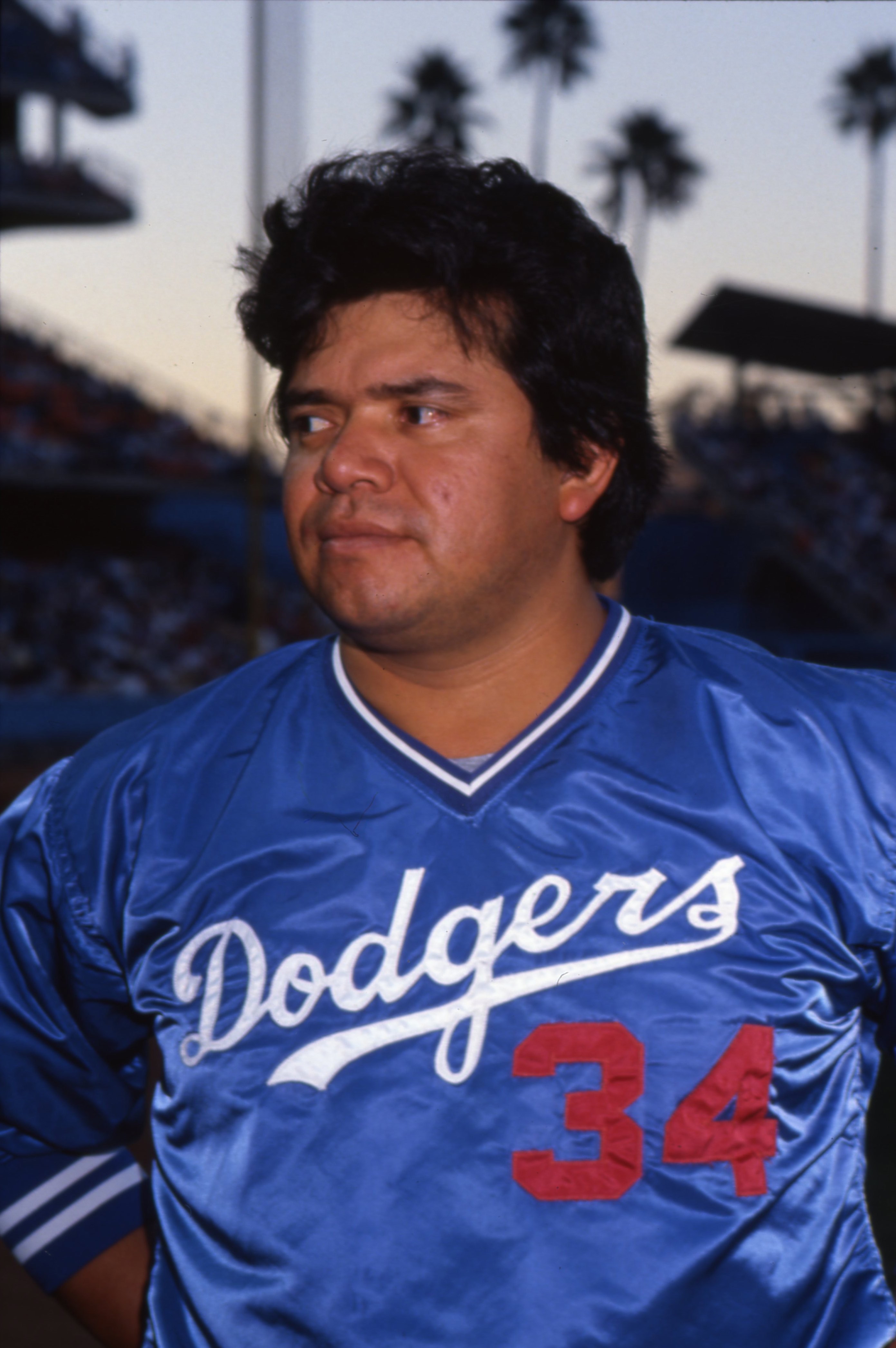 LOS ANGELES – 1985:  Pitcher Fernando Valenzuela of the Los Angeles Dodgers poses for a portrait on the field at Dodgers Stadium in 1985 in Los Angeles, California. (Photo by Maureen Donaldson/Michael Ochs Archives/Getty Images)