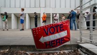 People wait in line to vote on the last day of early voting