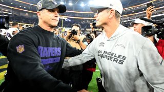 The Baltimore Ravens Play The Los Angeles Chargers In An NFL Game Monday Night