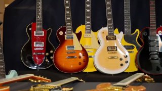 Counterfeit Gibson guitars seized as part of a multi-agency operation in Southern California.