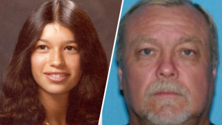 Riverside County officials said Esther Gonzalez (left) was raped and murdered by Lewis Randolph Williamson (right) in 1979.