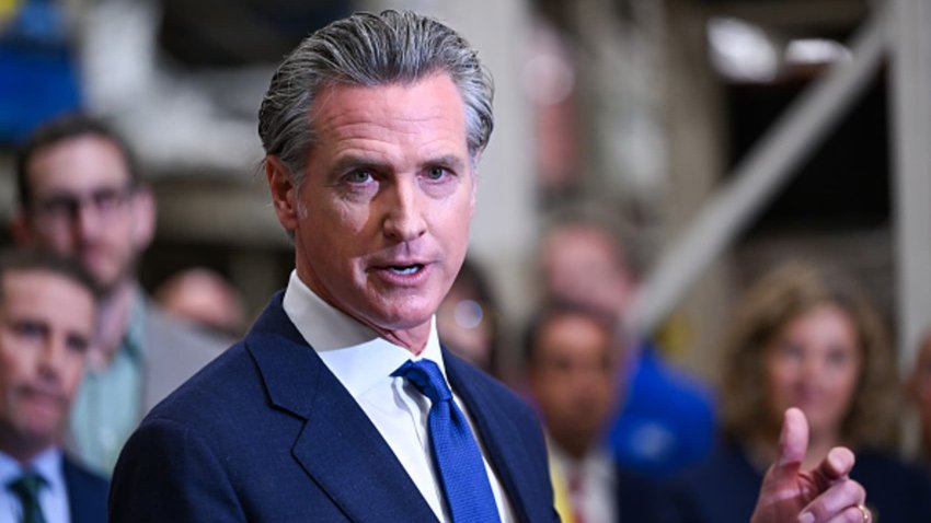 Governor Newsom speaks as he signed into law the most significant bipartisan legislation to crack down on property crime at a Home Depot store in San Jose, California, United States on August 16, 2024. 