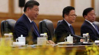 BEIJING, CHINA – NOVEMBER 9: Chinese President Xi Jinping attends a meeting with Indonesian President Prabowo Subianto (not pictured) at the Great Hall of the People on November 9, 2024 in Beijing, China.  