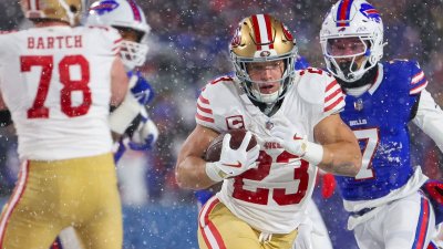 Christian McCaffrey exits against Bills with knee injury