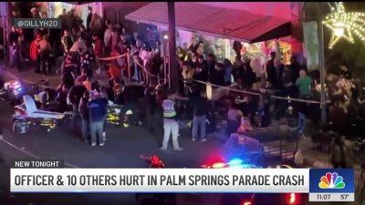 Motorcycle officer crashes into parade crowd in Palm Springs injuring 10