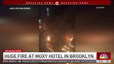 Fire erupts at Moxy hotel in Brooklyn