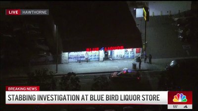 Stabbing investigation at liquor store in Hawthorne