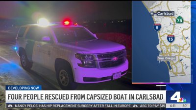 4 people rescued from capsized boat in Carlsbad