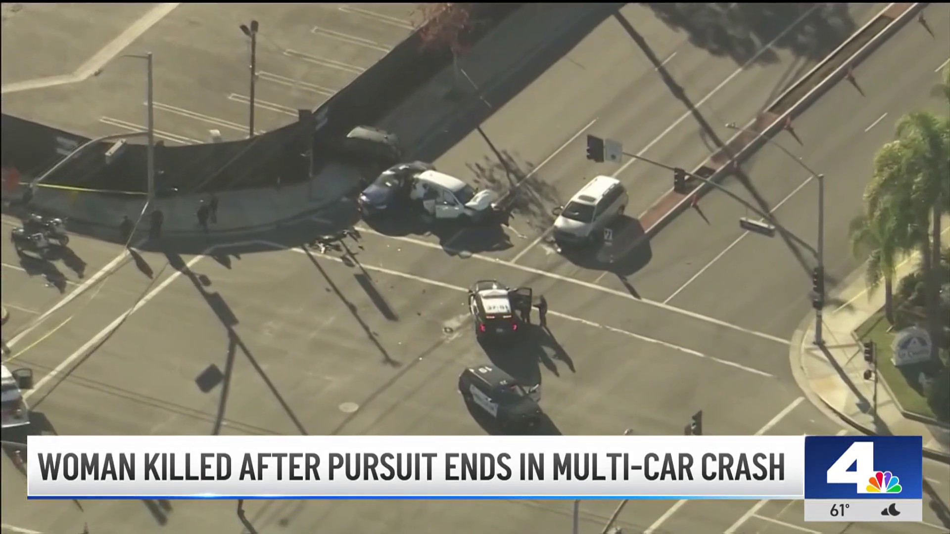 Woman killed after pursuit ends in multi-car collision in La Palma