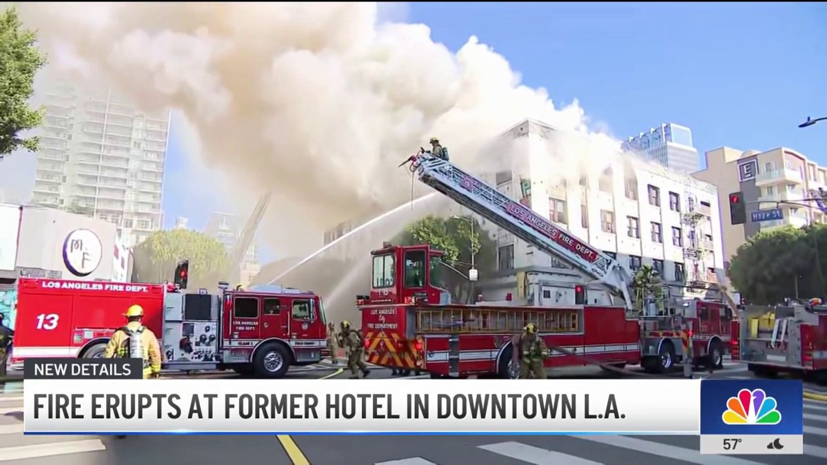 Fire erupts at former hotel in downtown LA – NBC Los Angeles