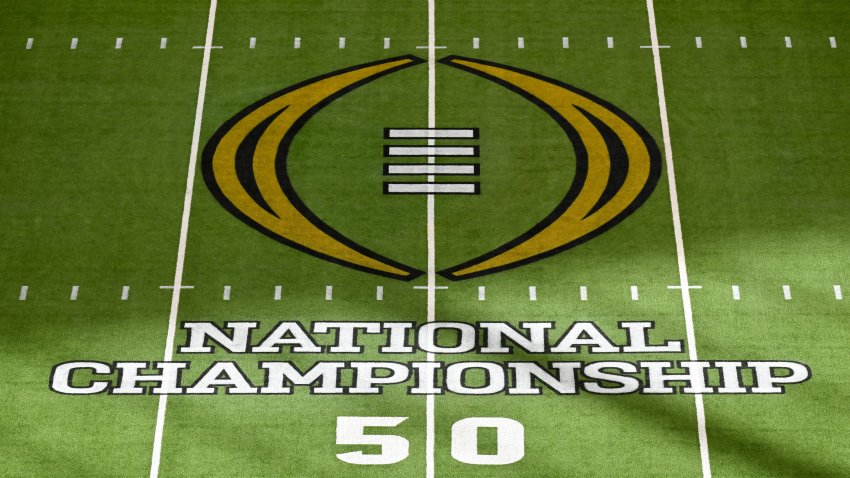 A midfield logo of the CFP national championship