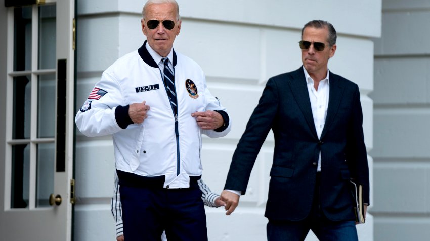 Hunter Biden, son of US President Joe Biden, right,