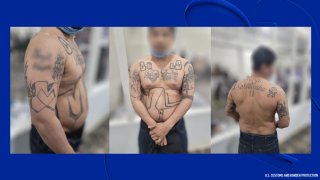 U.S. Border Patrol agents arrested an alleged member of the violent street gang Mara Salvatrucha (MS-13) who entered the country illegally along with a group of people, officials announced on Nov. 27, 2024. (Photos from U.S. Customs and Border Protection)