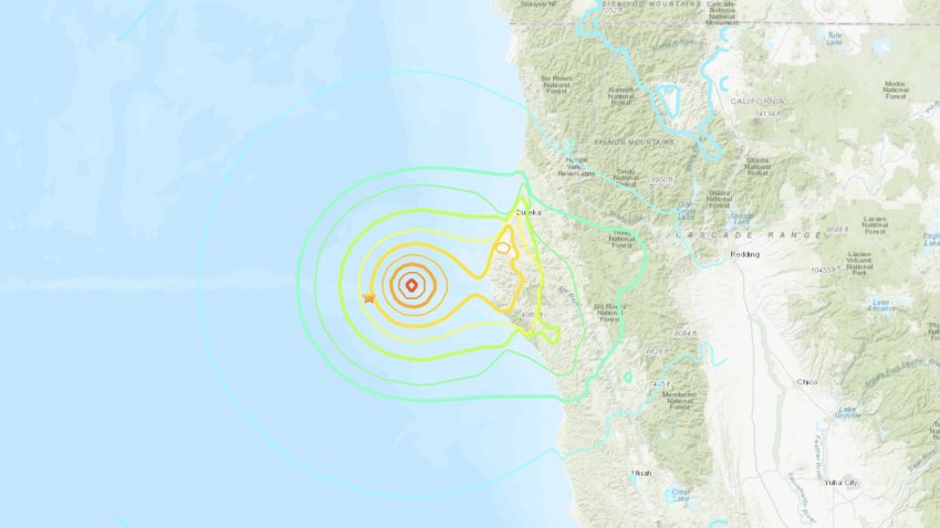 A USGS map depicts an earthquake Thursday Dec. 5, 2024.