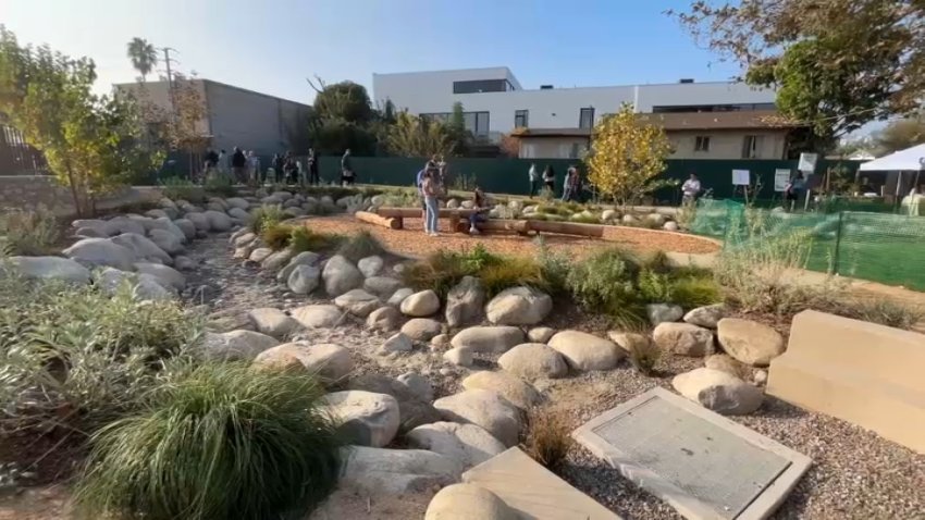 A new park located near the LA River opens to the public on Monday, Dec. 9, 2024.