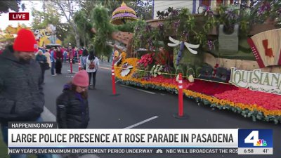 Large police presence at Rose Parade in Pasadena